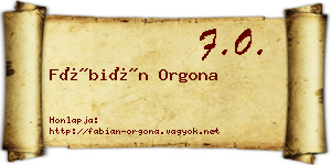 Fábián Orgona névjegykártya